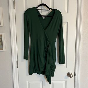 Superdown green long sleeve dress